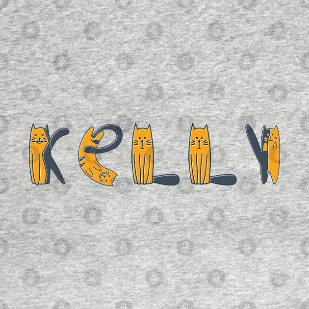 Kelly | Girl Name | Cat Lover | Cat Illustration by LisaLiza